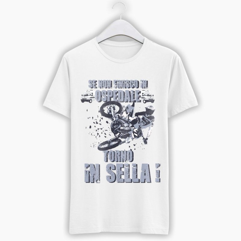 T-Shirt Uomo Motocross - Se non finisco in ospedale torno in sella