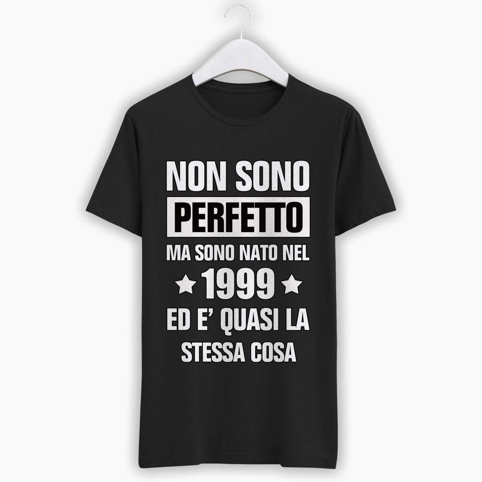 T-Shirt Uomo -Non sono perfetto ma sono nato nel … ed è quasi la stessa cosa
