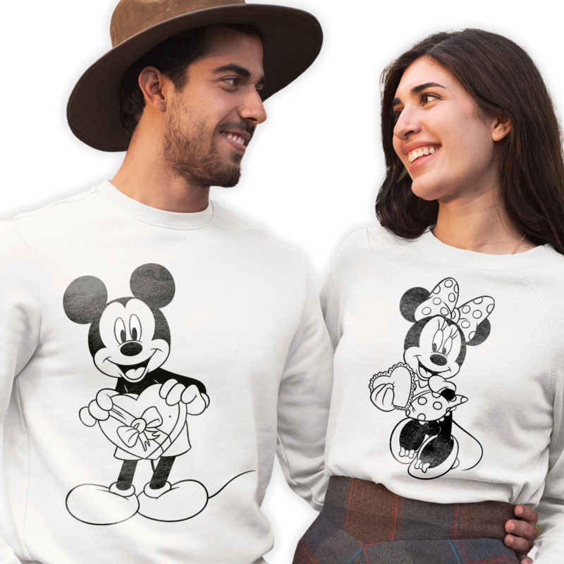 Coppia Felpe Unisex - Minnie & Topolino
