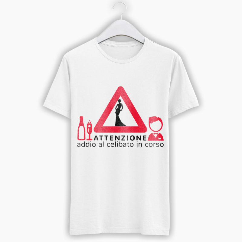 T-Shirt Uomo - Attenzione, addio al celibato in corso