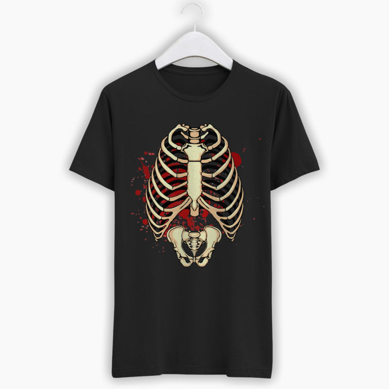 T-Shirt Unisex - Scheletro Halloween Sangue
