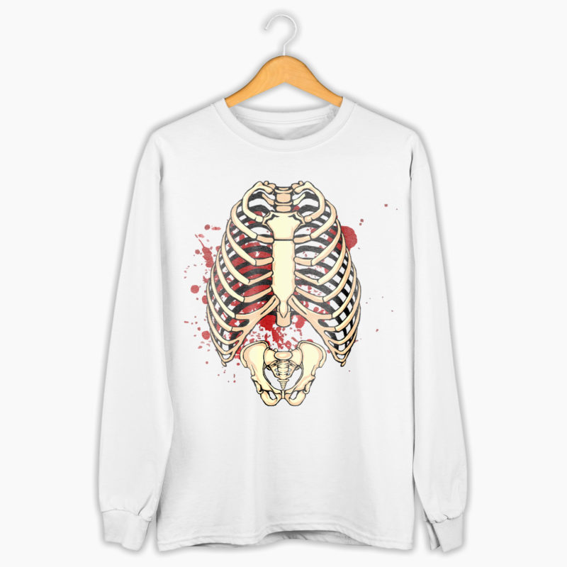 Felpa Unisex - Scheletro Halloween Sangue