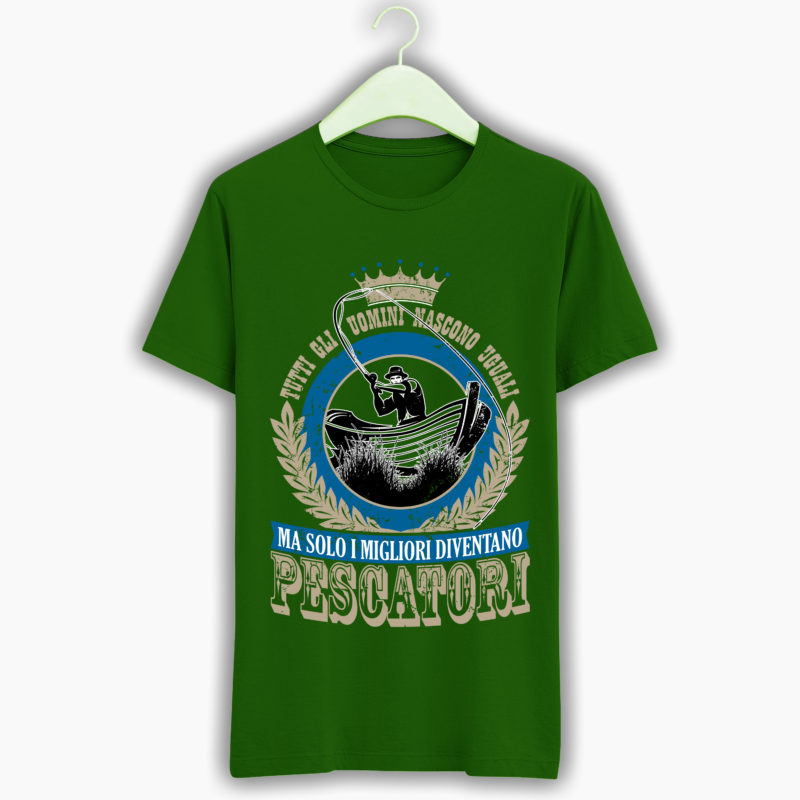 T-Shirt Uomo - Tutti Gli Uomini Nascono Uguali Ma Solo I Migliori Diventano Pescatori