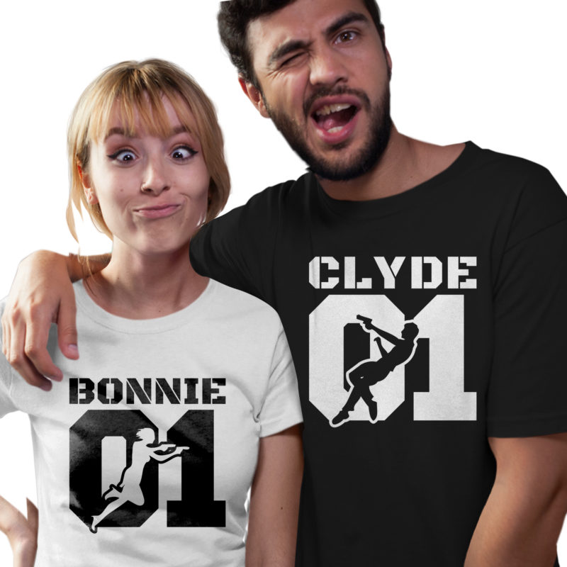Magliette Bonnie&Clyde Coppia 01 Versione 1 - T-Shirt Linea You and Me