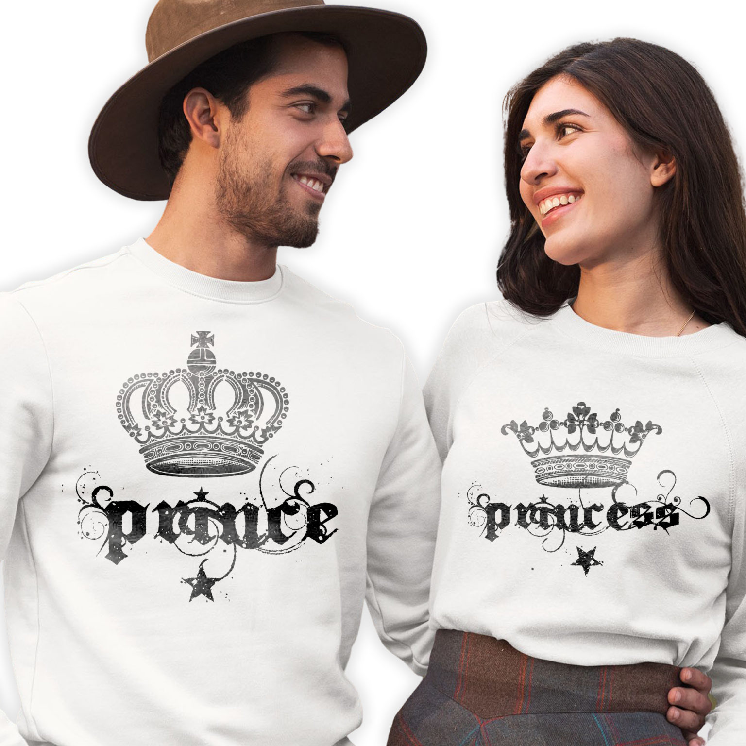 Felpe Prince&Princess Coppia con Corona – Linea You and Me