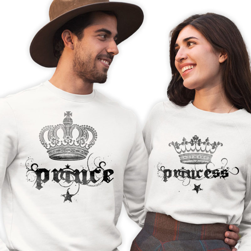 Felpe Prince&Princess Coppia con Corona - Linea You and Me