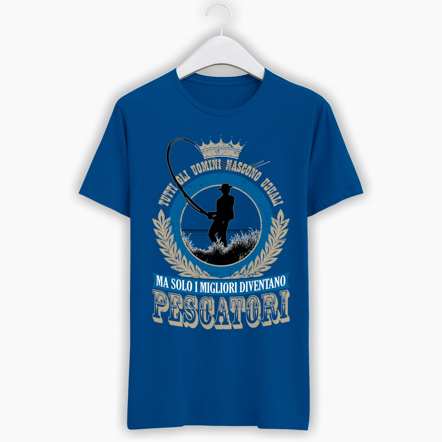 T-Shirt Uomo -Tutti Gli Uomini Nascono Uguali Ma Solo I Migliori Diventano Pescatori Versione 2