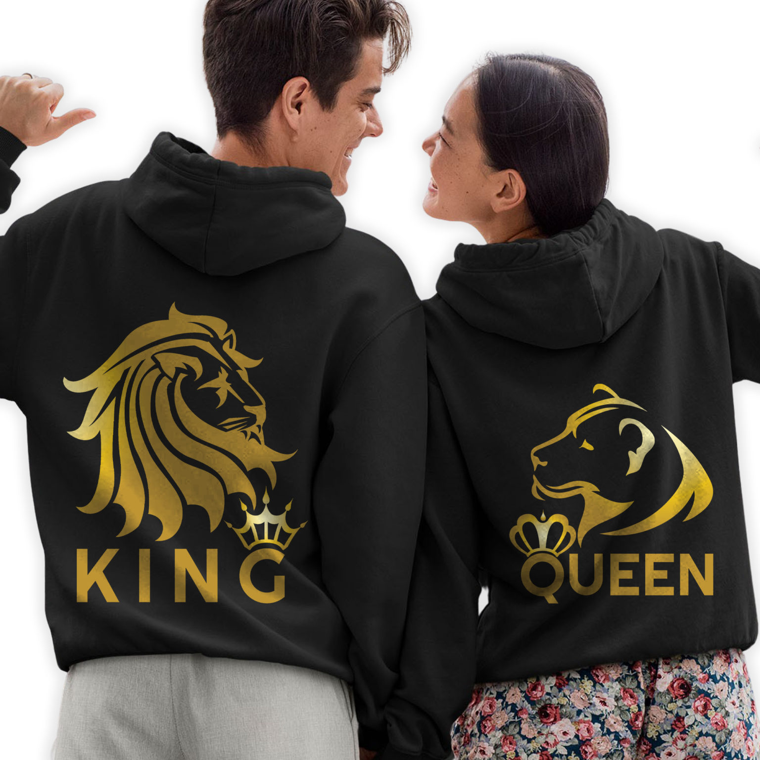 Felpe King&Queen Coppia Lion e Lioness – Linea You and Me Oro