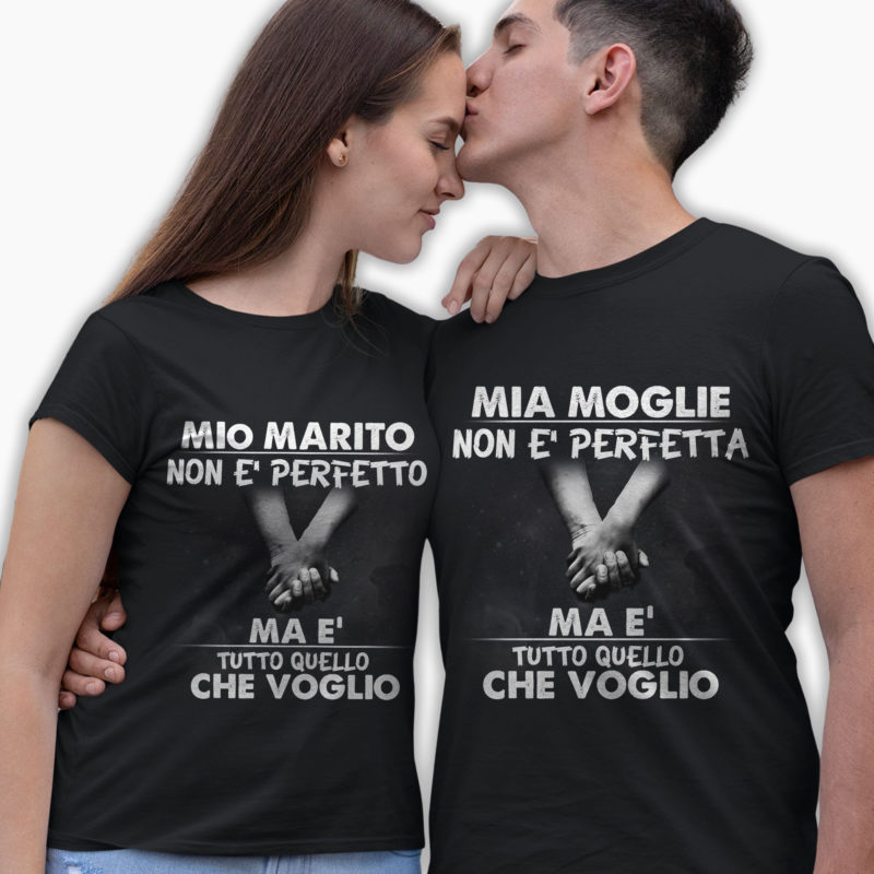 Coppia T-Shirt Moglie e Marito - Non siamo perfetti