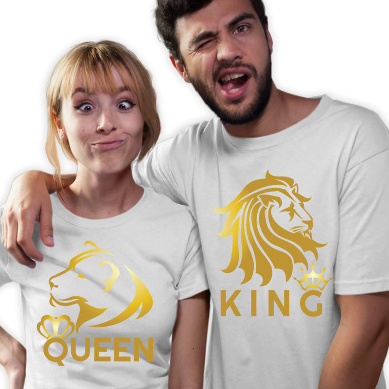 Magliette King&Queen Coppia Lion e Lioness - T-Shirt Linea You and Me