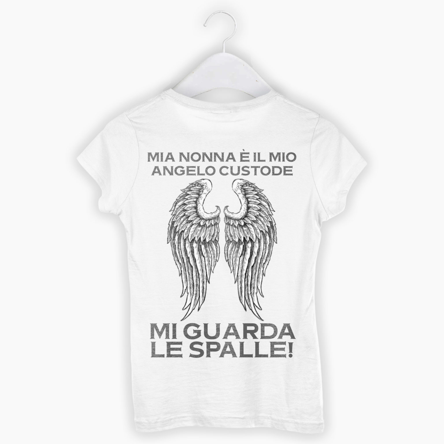 T-shirt Uomo/Donna – Mia Nonna E’ Il Mio Angelo Custode, Mi Guarda Le Spalle!