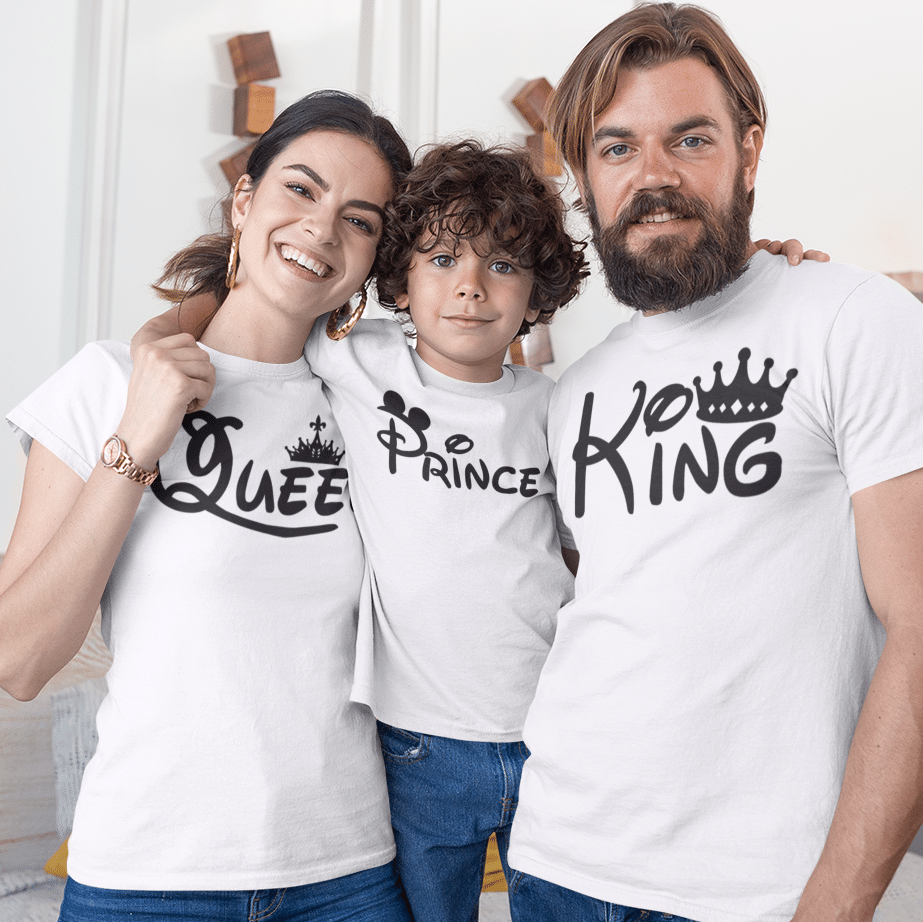 Magliette King Queen Prince/Princess – Tris T-Shirt Linea Family