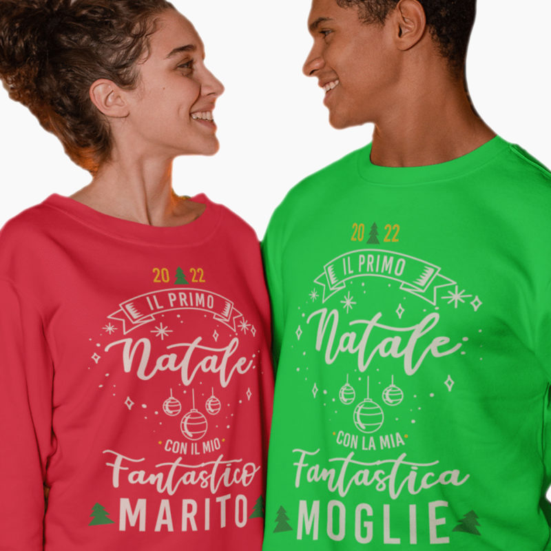Coppia Felpe - Il Primo Natale Con La/Il Mia/o Fantastica/o Moglie/Marito