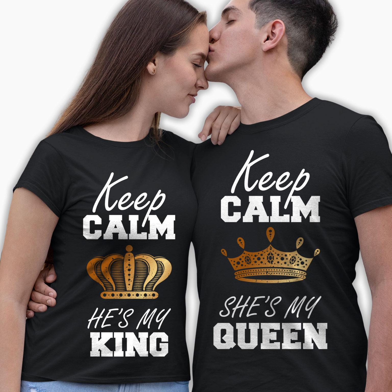 Magliette di Coppia King & Queen – She’s My Queen / He’s My King