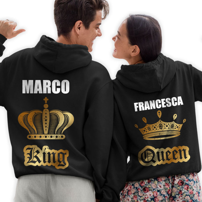 Felpe King&Queen Coppia Personalizzata con il nome - Linea You and Me