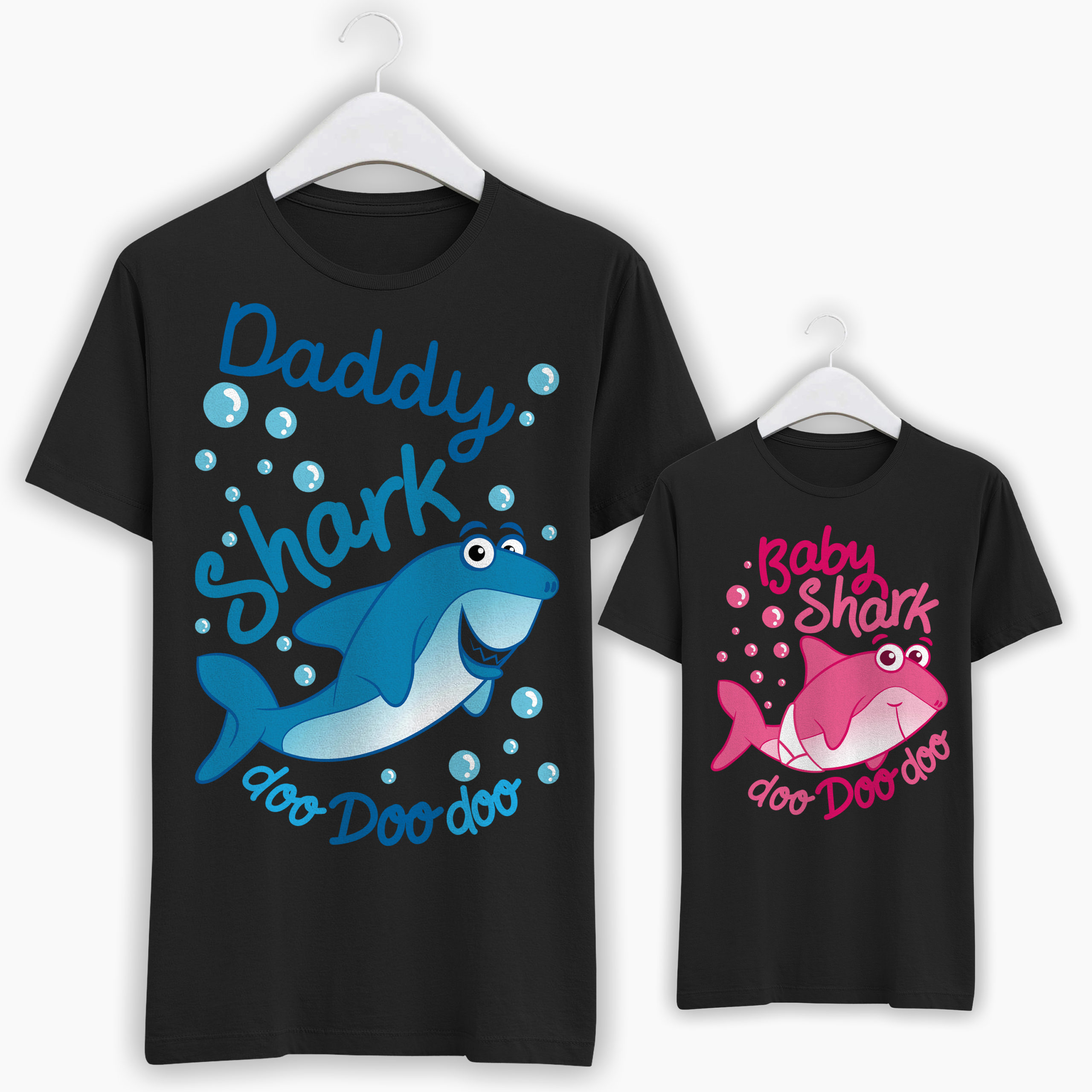 T-Shirt Papà + T-Shirt/Body Bambino/a - Daddy Shark Baby Shark - immagine 3