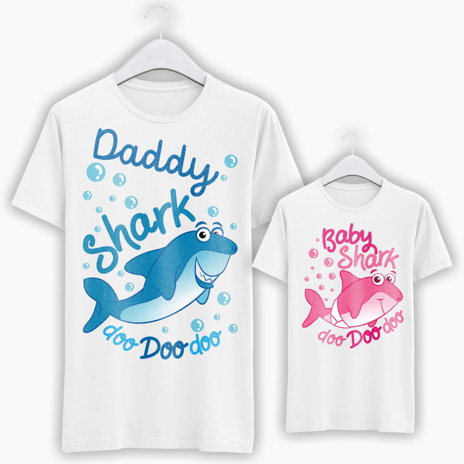 T-Shirt Papà + T-Shirt/Body Bambino/a – Daddy Shark Baby Shark