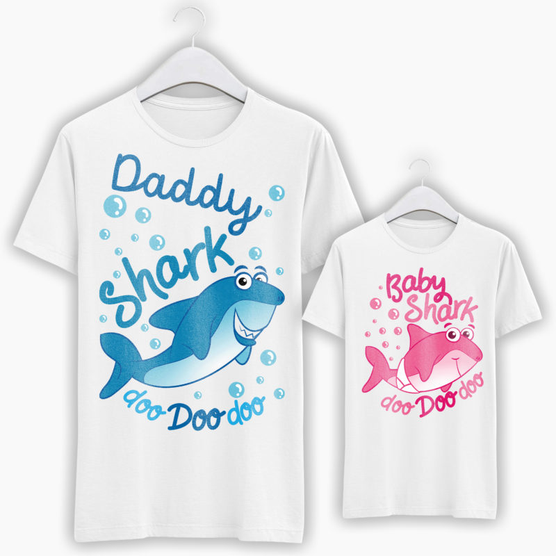 T-Shirt Papà + T-Shirt/Body Bambino/a - Daddy Shark Baby Shark