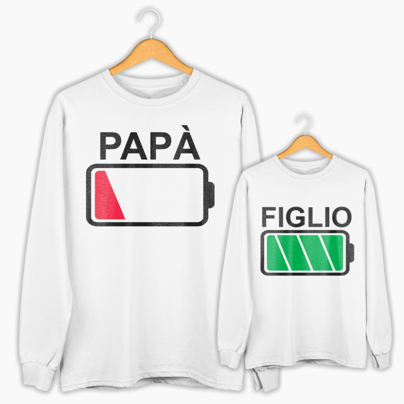Felpa Papà + Felpa Bambino/a - Batteria scarica