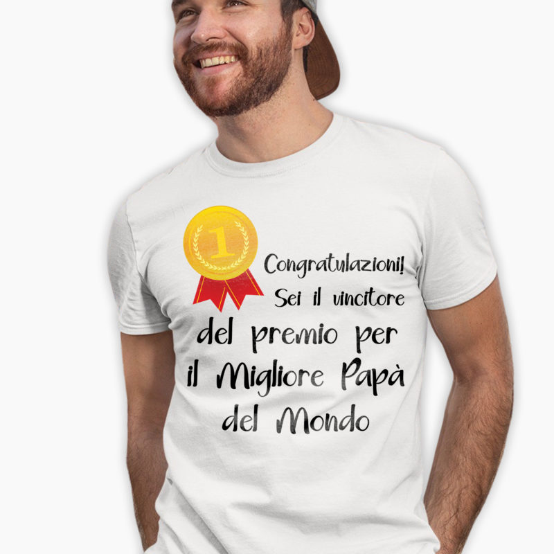 T-Shirt Papà - Premio per il miglior papà del mondo