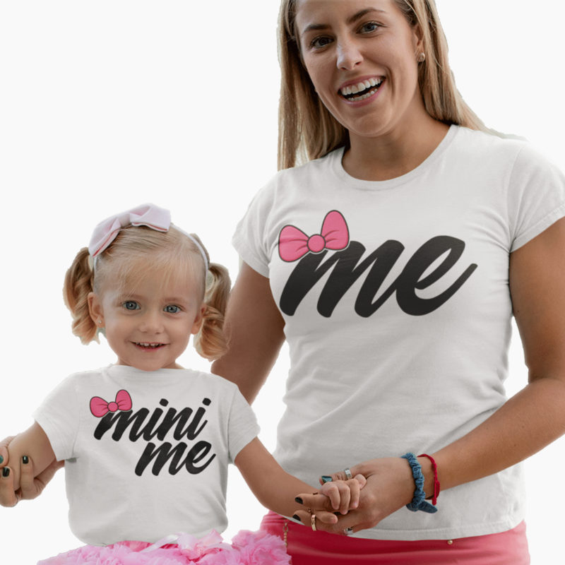 T-Shirt Mamma + T-Shirt Bambina/o - Me & Mini Me