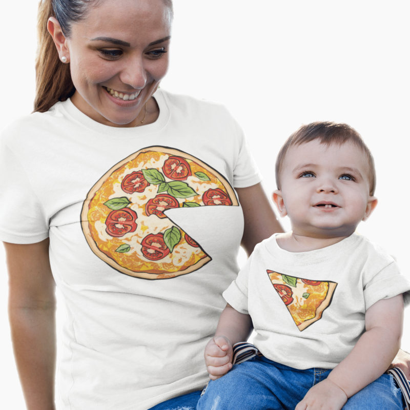 T-Shirt Mamma + T-Shirt Bambina - Pizza