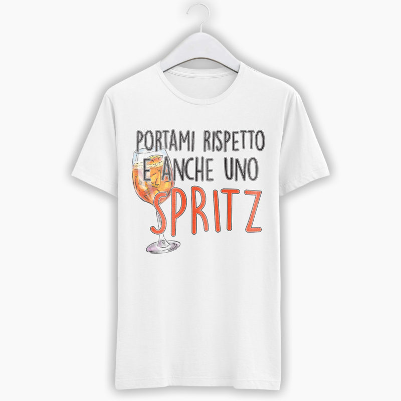 T-Shirt Donna Divertente - Portami rispetto e anche uno Spritz