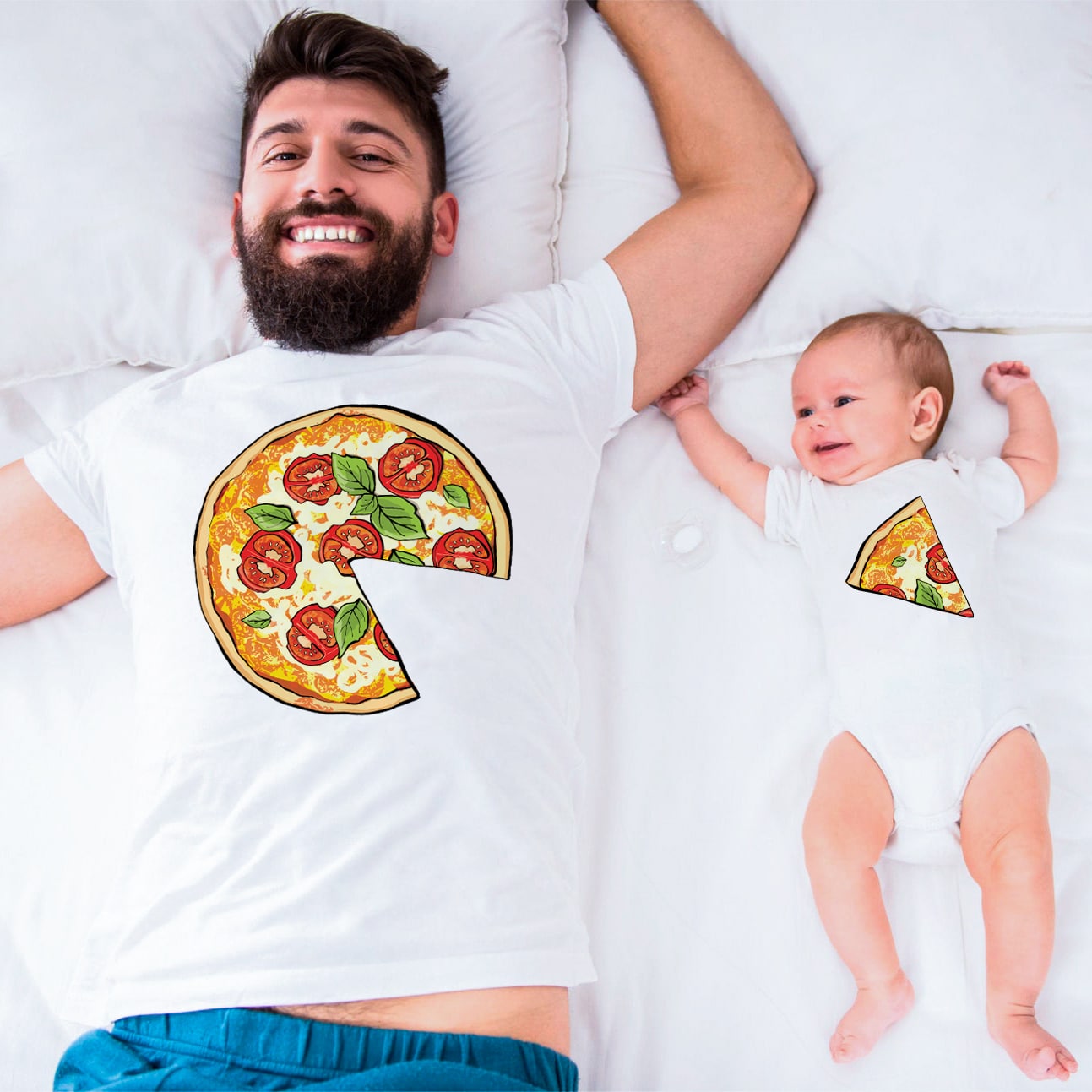 T-Shirt Papà + T-Shirt/Body Bambino/a – Pizza