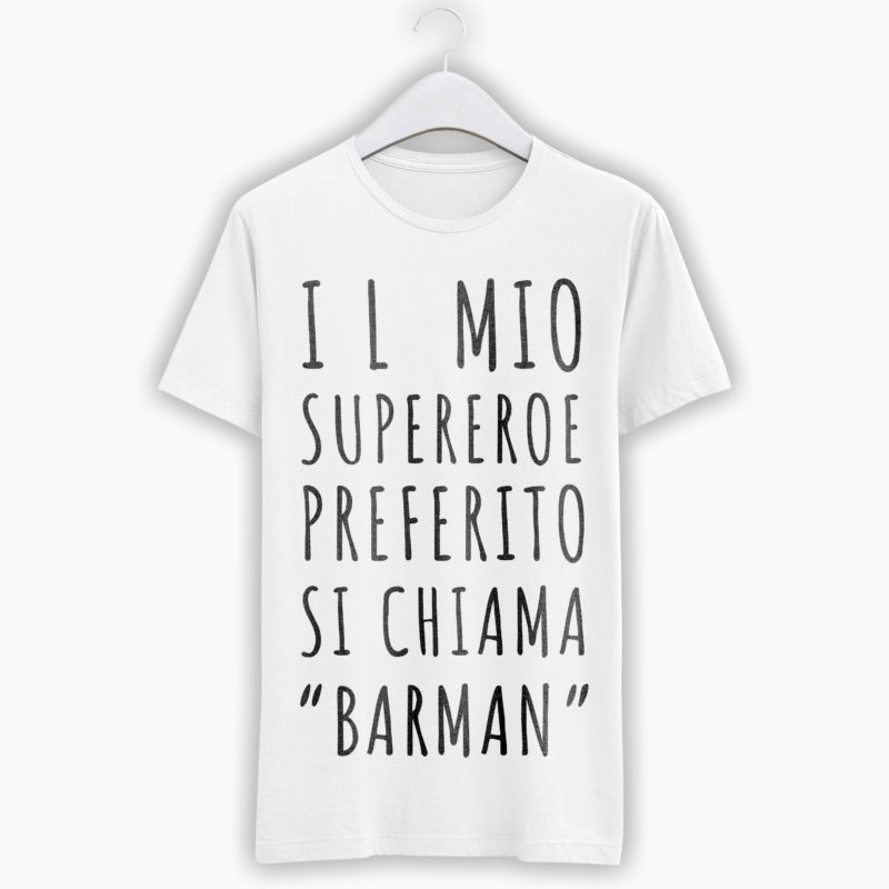 T-Shirt Donna Divertente - Il mio supereroe preferito si chiama Barman