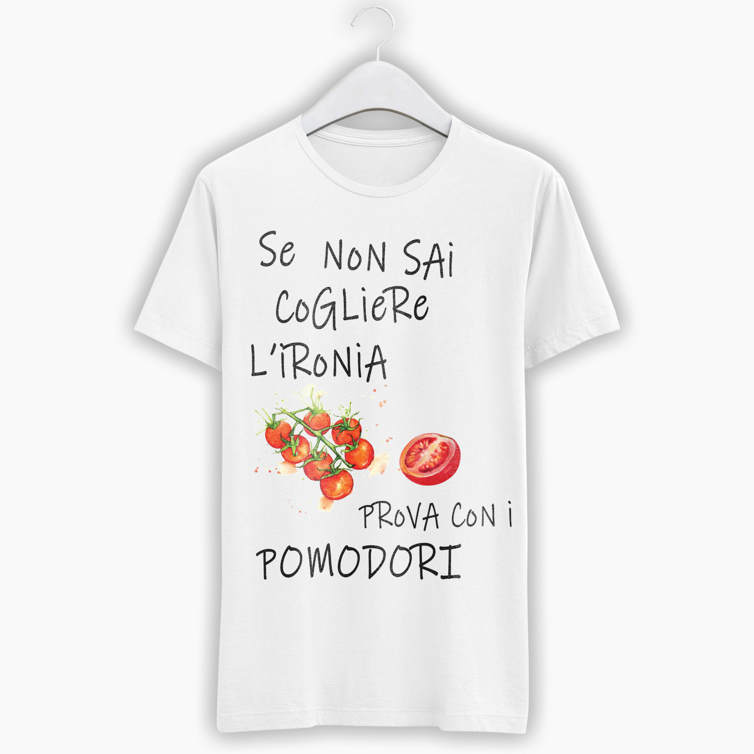 T-Shirt Donna Divertente – Se non sai cogliere l’ironia, prova con i pomodori
