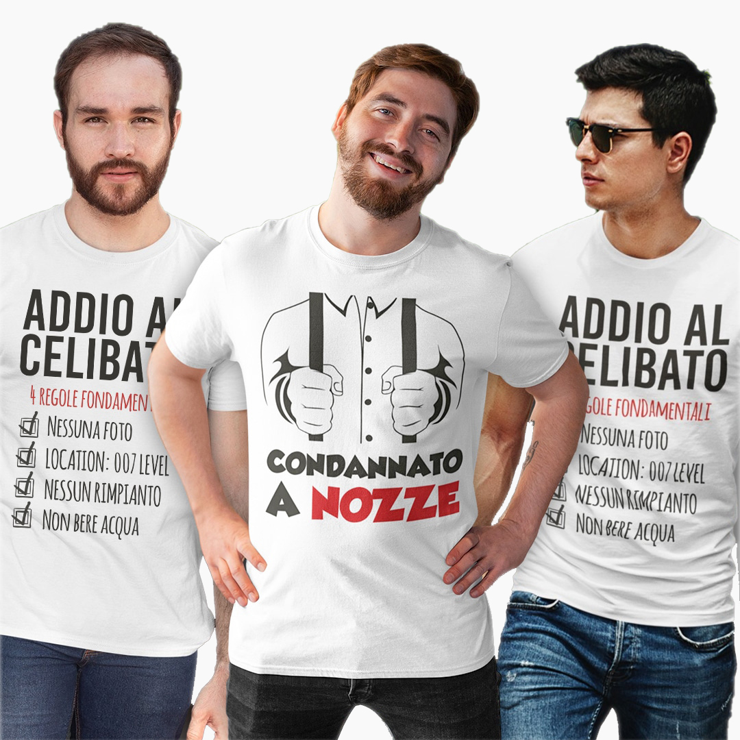 Pacchetto T-Shirt Addio Al Celibato – Condannato a nozze & Regole Addio al Celibato