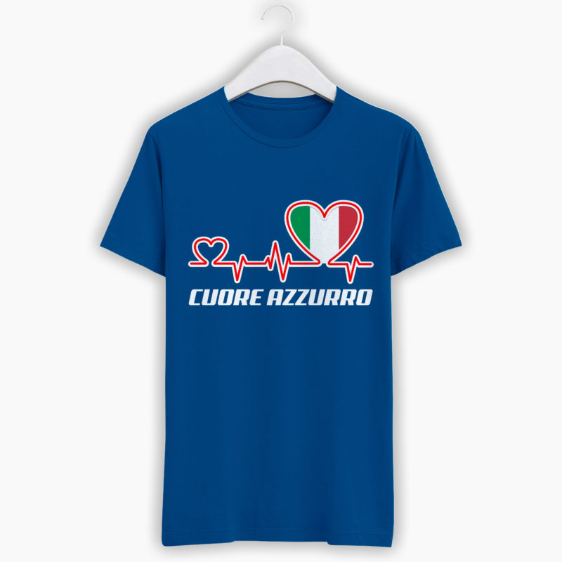 T-Shirt Uomo Calcio - Cuore Azzurro