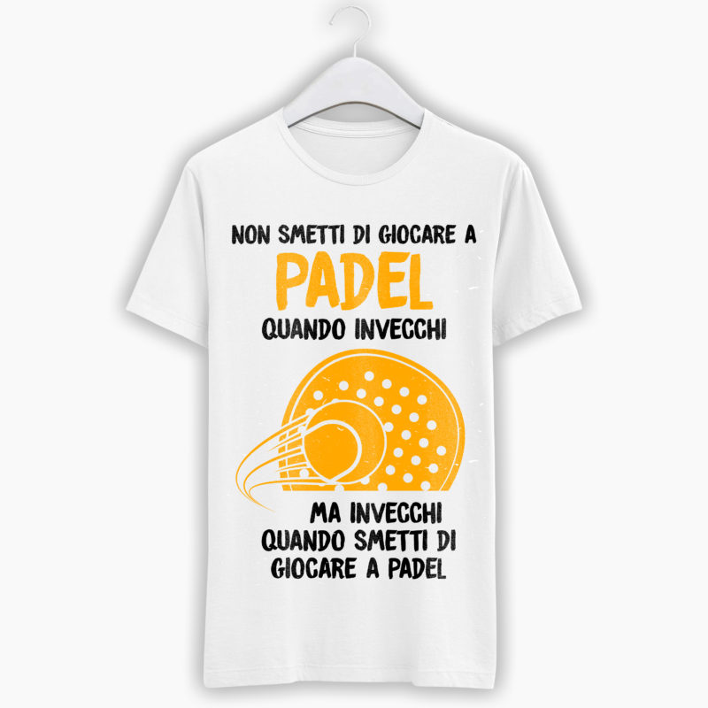 T-Shirt Uomo Padel - Non smetti di giocare a Padel quando invecchi