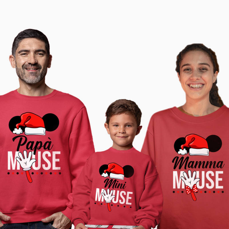 Tris Felpe Natale - Famiglia Mouse