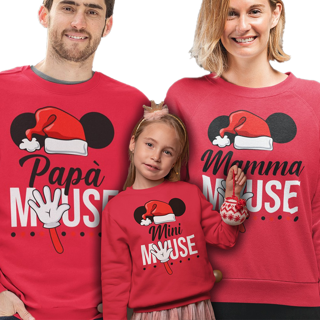 Tris Felpe Natale – Famiglia Mouse