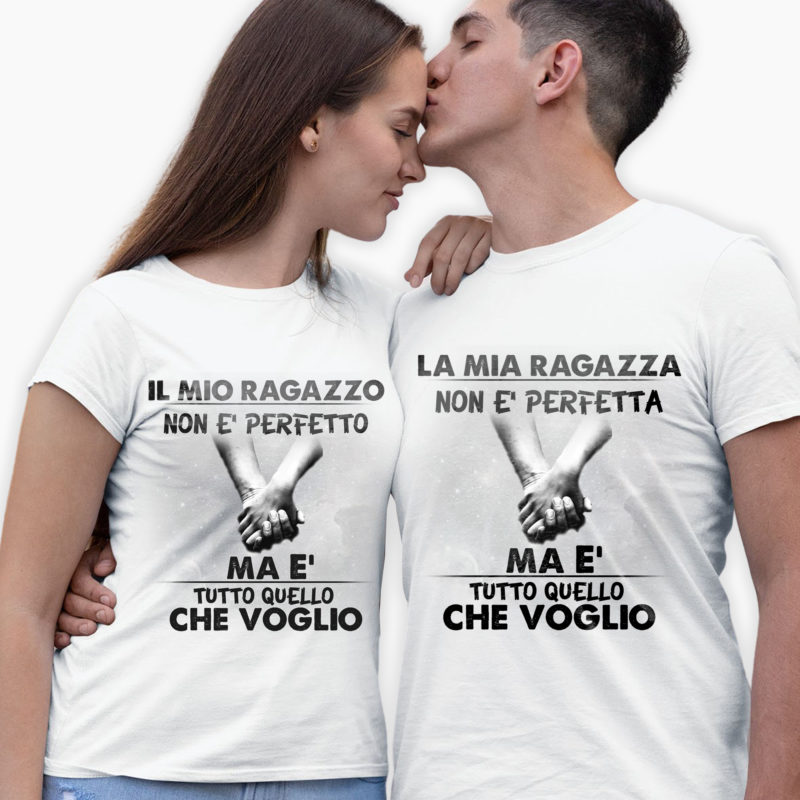 Coppia T-Shirt Ragazzo/a - Non è Perfetto/a ma è tutto quello che Voglio