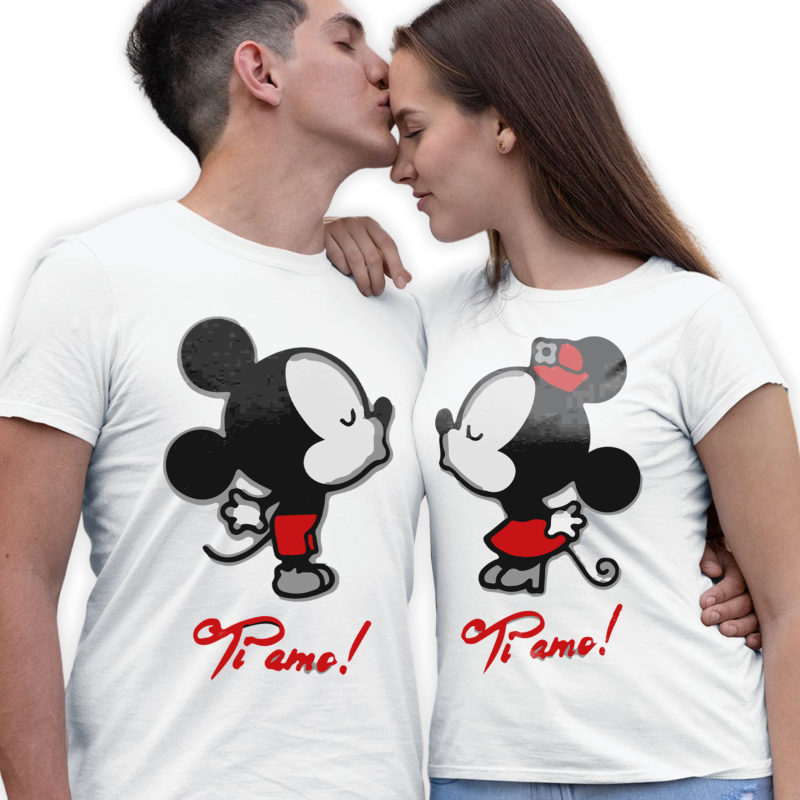 Coppia T- Shirt Topolino Bacio