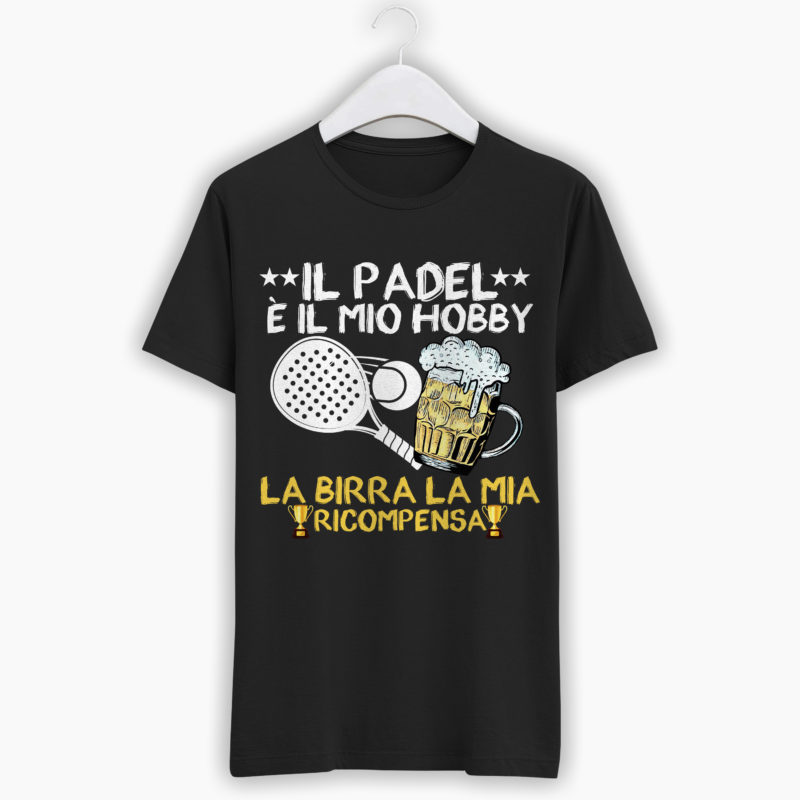 T-Shirt Uomo Padel - Il Padel è il mio Hobby, la Birra la mia Ricompensa