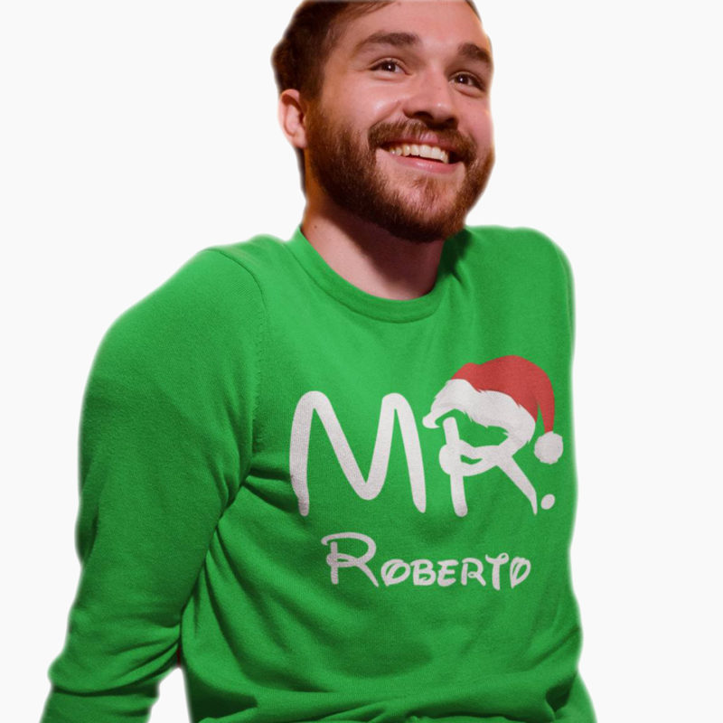 Felpa Unisex Natale MR/MRS - Personalizzabile con il nome