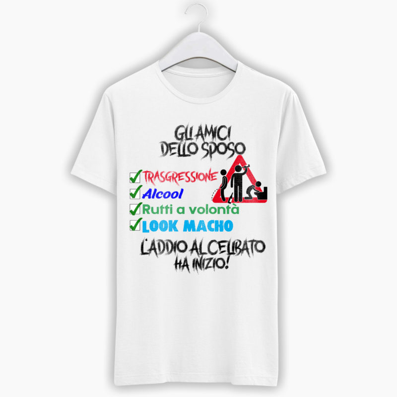 T-Shirt Addio al Celibato - Gli amici dello sposo - Checklist