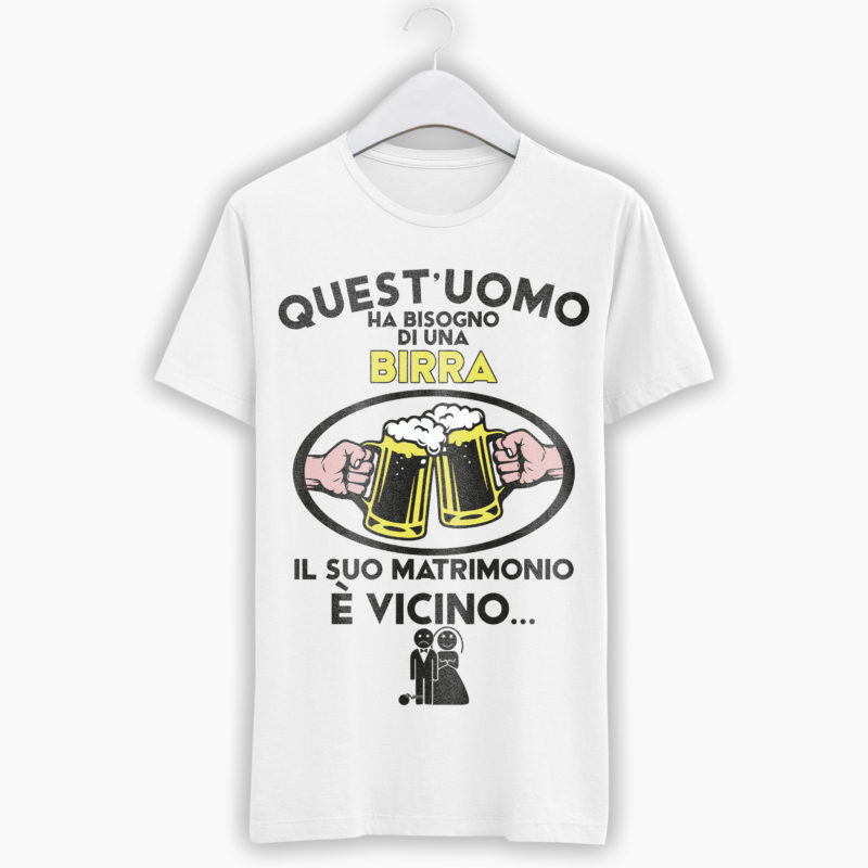 T-Shirt Addio al Celibato - Quest'uomo ha bisogno di una birra