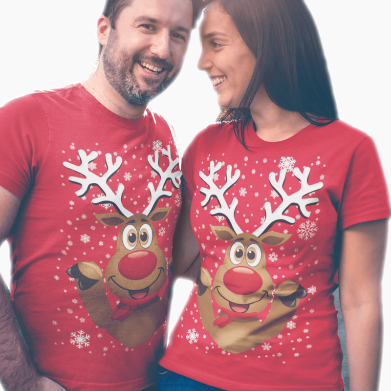 Coppia T-Shirt Natale - Renna
