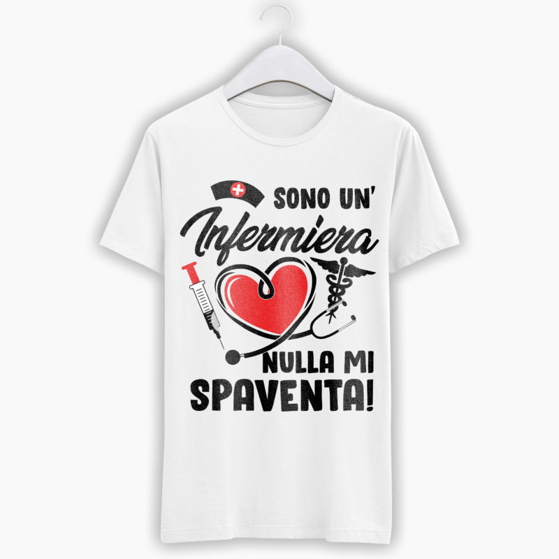 T-Shirt Divertente Infermieri - Sono un infermiere/a, nulla mi spaventa!