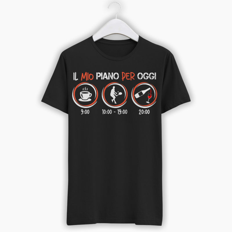 T-Shirt Uomo/Donna Padel - Il mio piano per oggi